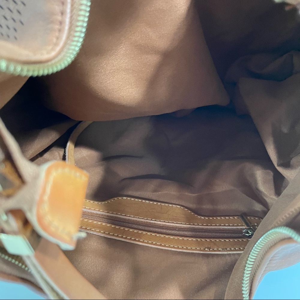Faux leather camel color shoulder bag - Picture 12 of 14